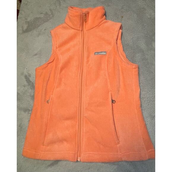COLUMBIA WOMENS PEACH SLEEVELESS ZIP UP VEST NEW WITHOUT TAGS - Picture 1 of 4